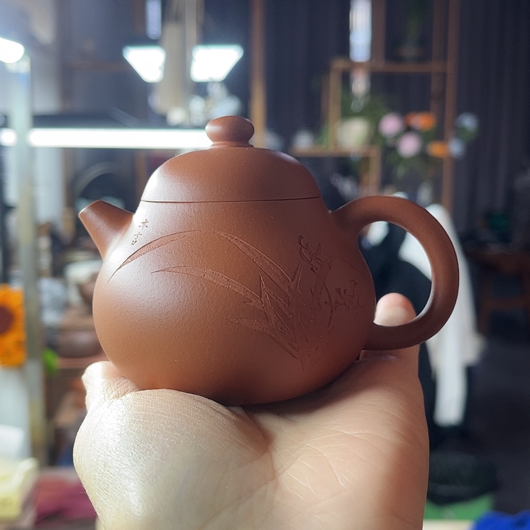 悍***城茶壶紫砂精工半手文旦壶