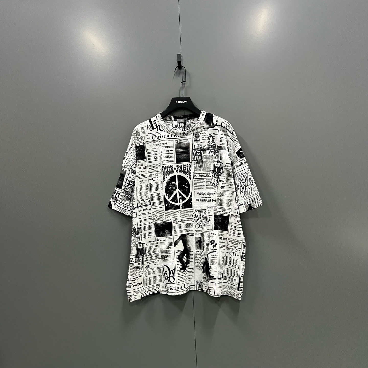 未使用 DIOR/迪奥 jp626 报纸印花圆领短袖 016681