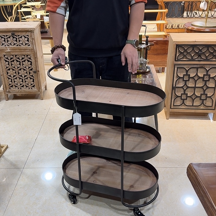 有机玻璃铁木餐车