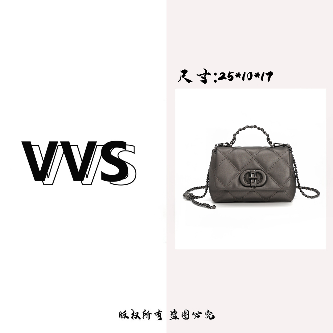 【VV专属】轻奢时尚女士新款手提单肩斜挎包GQ-66526香槟金