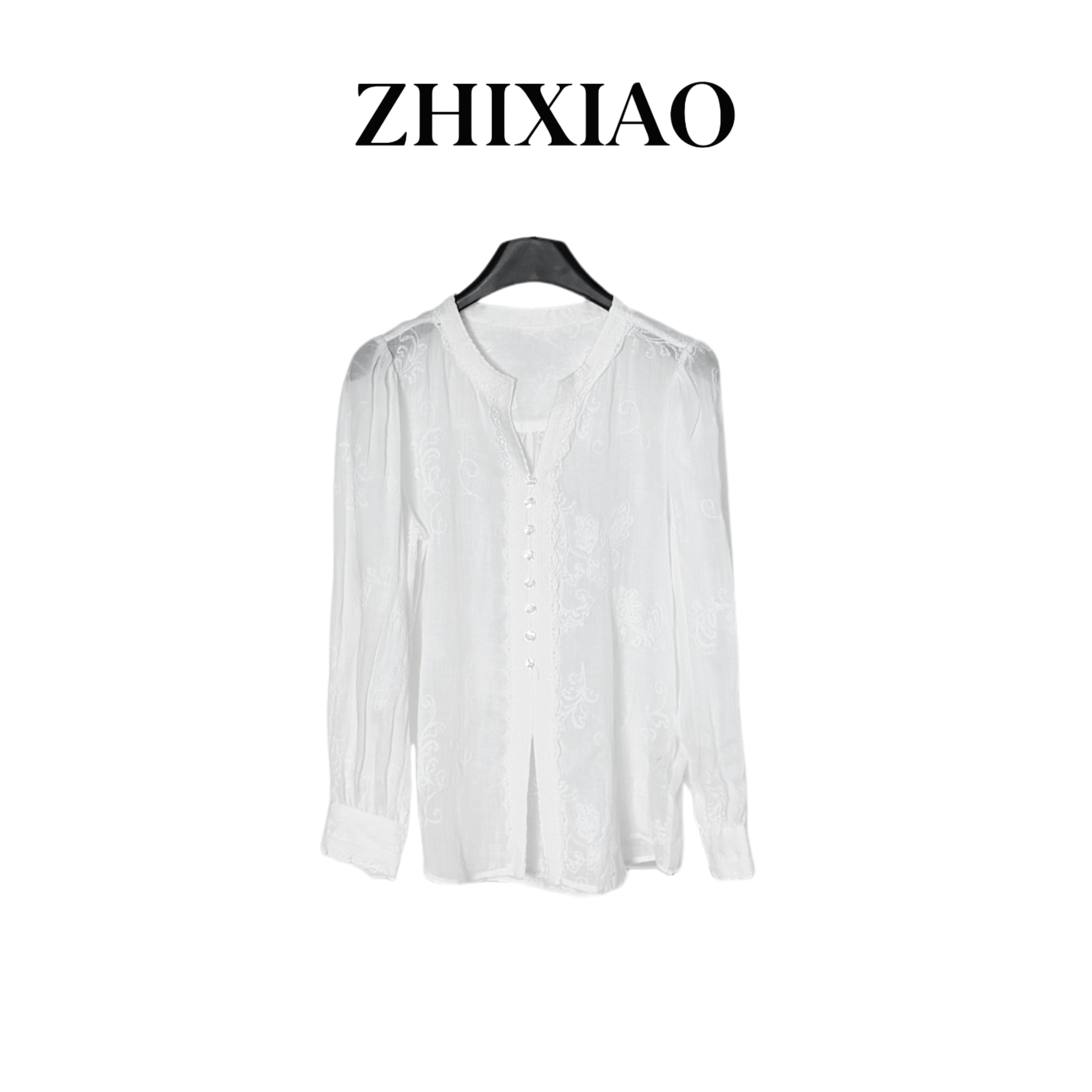 【ZHIXIAO】夏季新款：刺绣长袖衬衣088