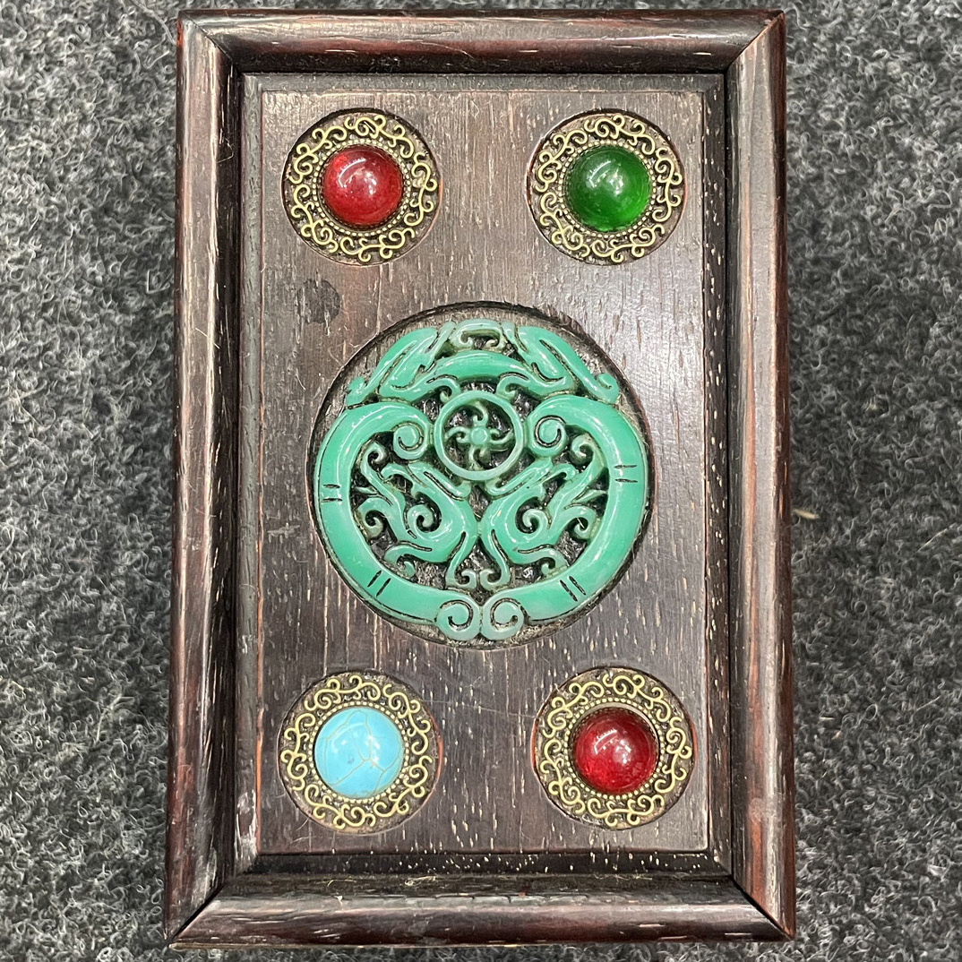 【闪购商品】闷/四保镶嵌木头盒摆件复古工艺风竹