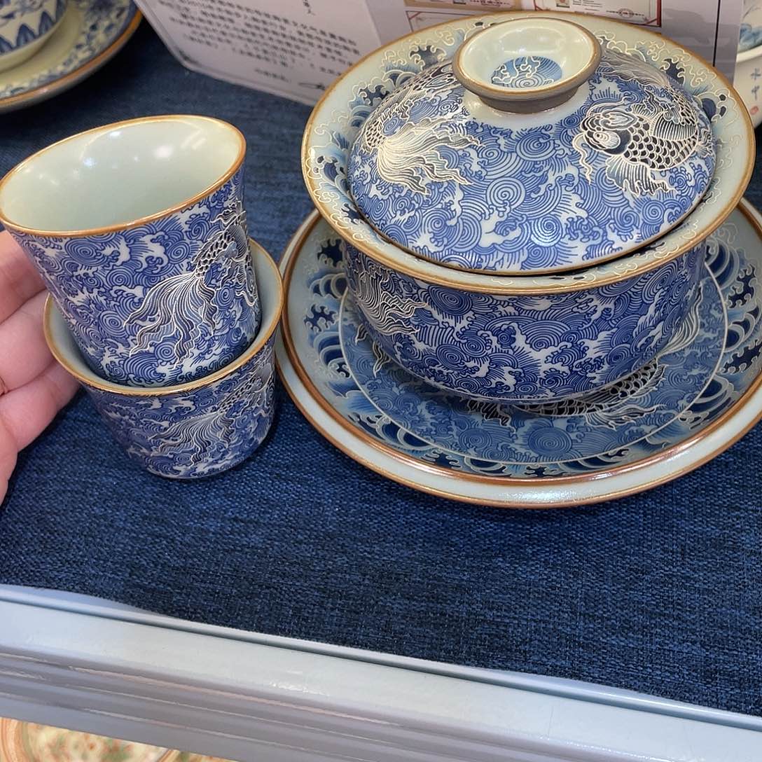 陶景德陶瓷盖碗茶具