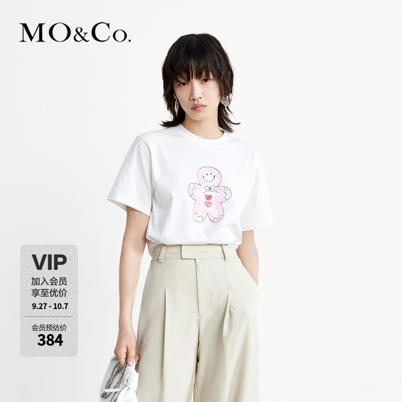 MOCO趣味姜饼人印花棉质T恤棉质MBC1TEET25