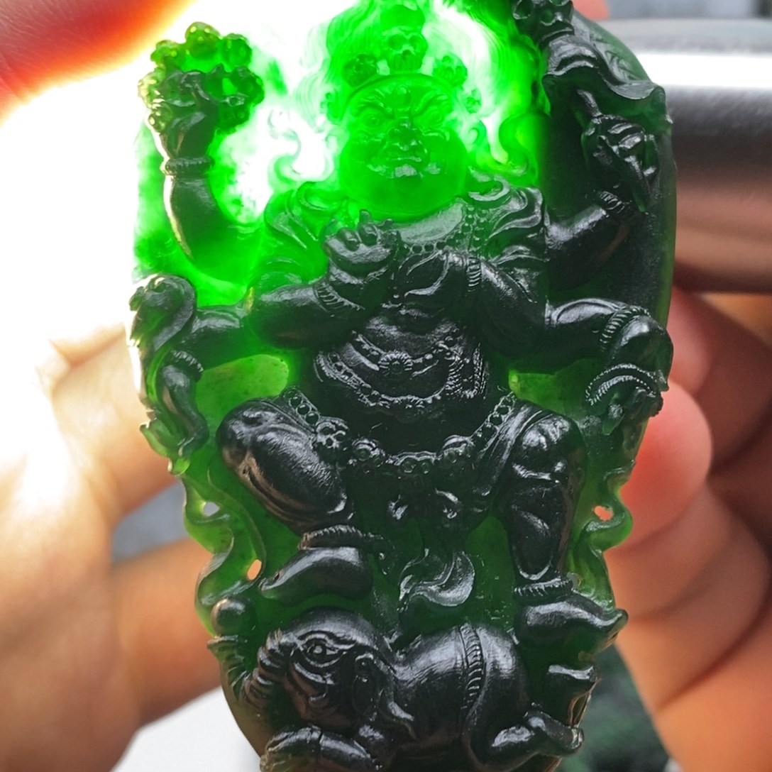 定制翡翠未镶嵌天然翡翠A货大黑天
