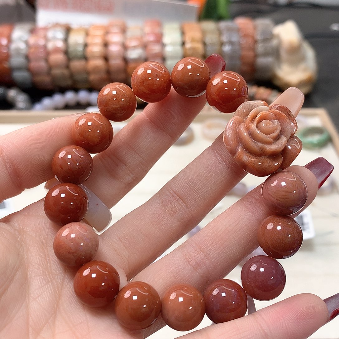 硅化珊瑚（珊瑚玉）手链未镶嵌哧*284
