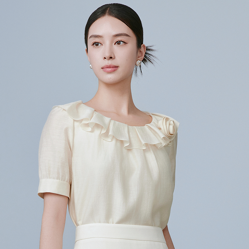 优雅夏日浪漫设计感衬衫2025年新款温柔百搭衬衣-MOGB02WBL073W41