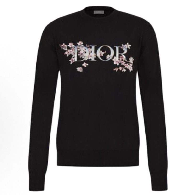 未使用 DIOR/迪奥 空山基镭射字母印花logo针织衫/M L码/M9093