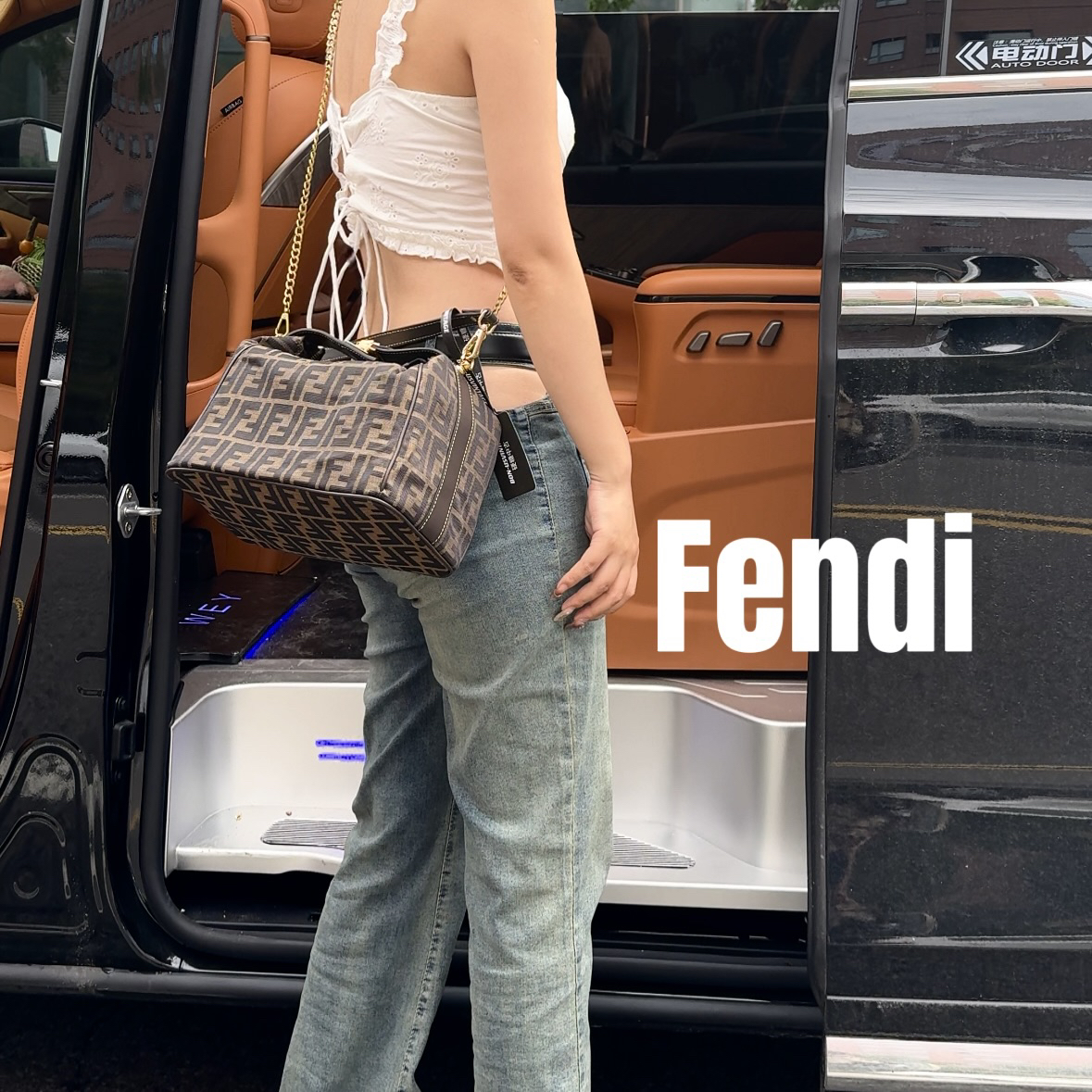 修复品8614399/FENDI/芬迪老花饭盒包大号配皮换新
