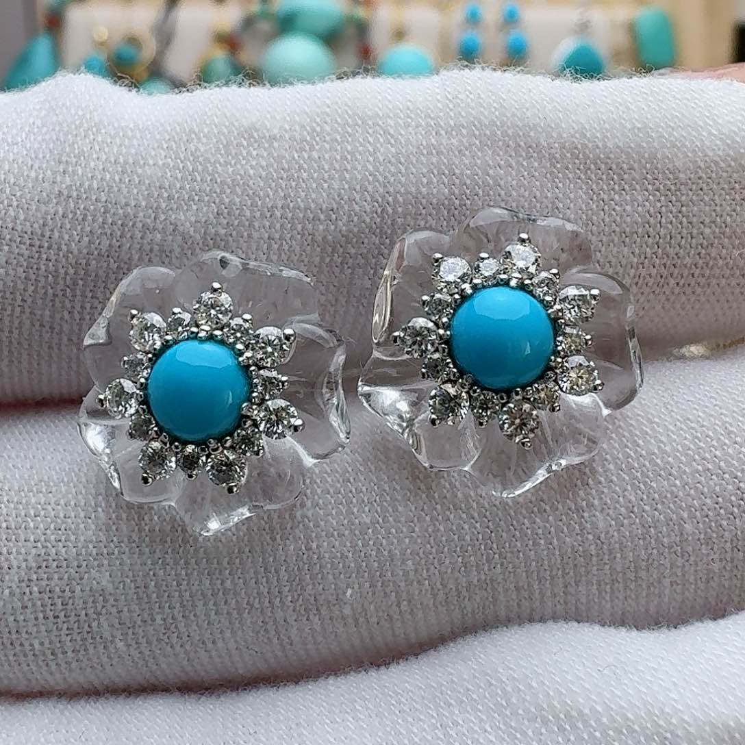 绿松石珠宝奇石银S925镶嵌