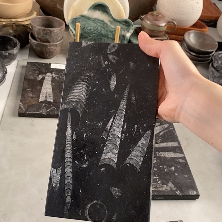 d***杨角石化石茶盘干泡台