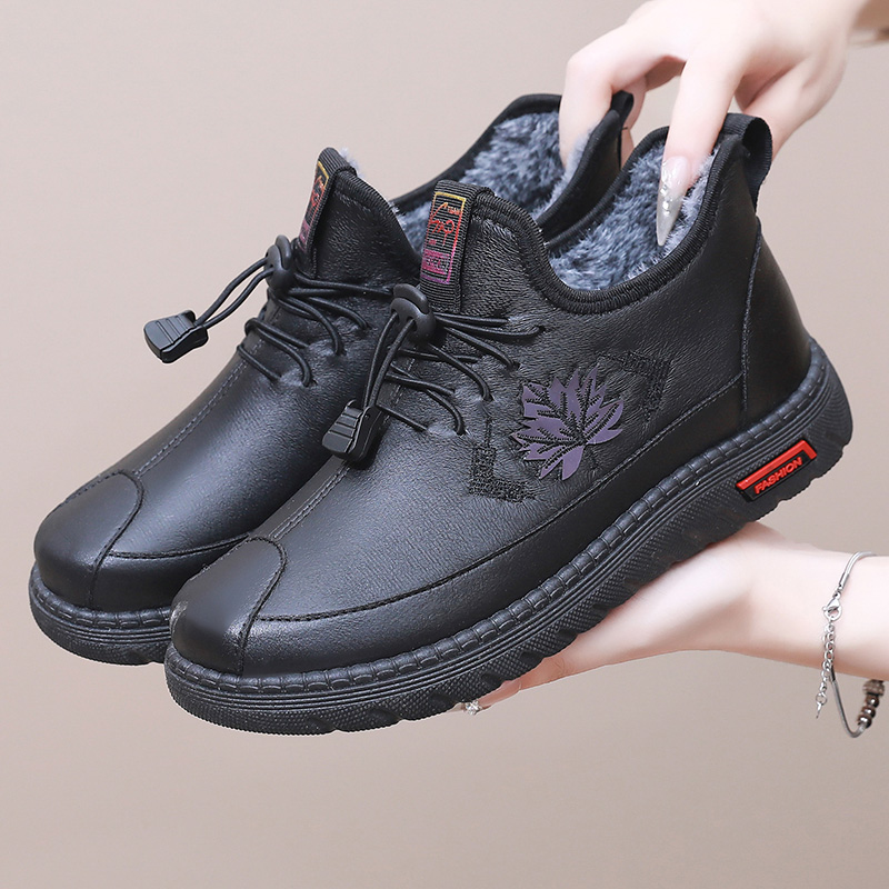 冬季新款雪地靴软底舒适奶奶鞋棉鞋加绒保暖防滑中老年冬鞋老北京