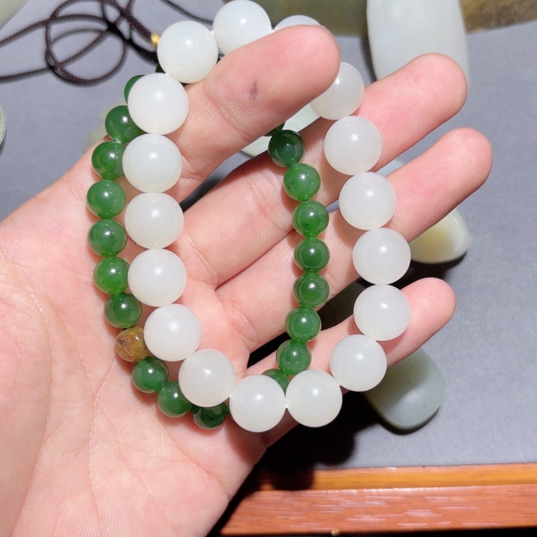 和田玉手链未镶嵌立*