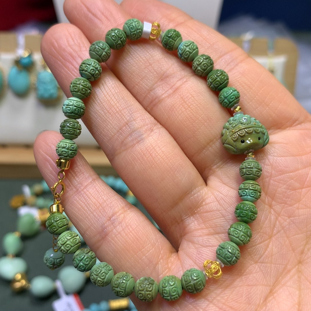绿松石手链18K金镶嵌