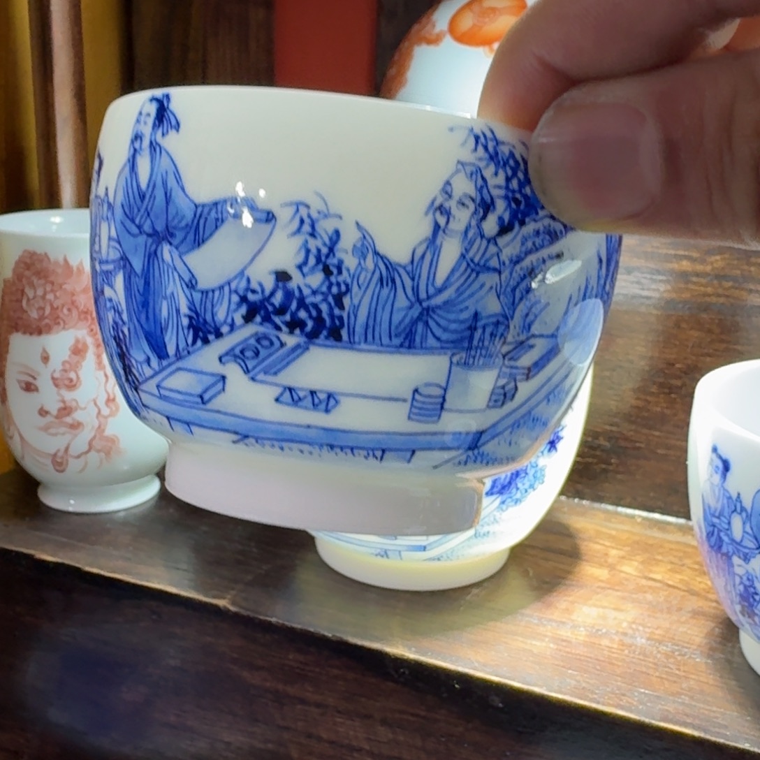 和***园瓷片当代景德镇陶瓷手绘茶具