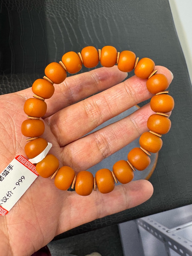 天然橘皮老蜡老型珠手链素圈时尚女款精美单圈经典