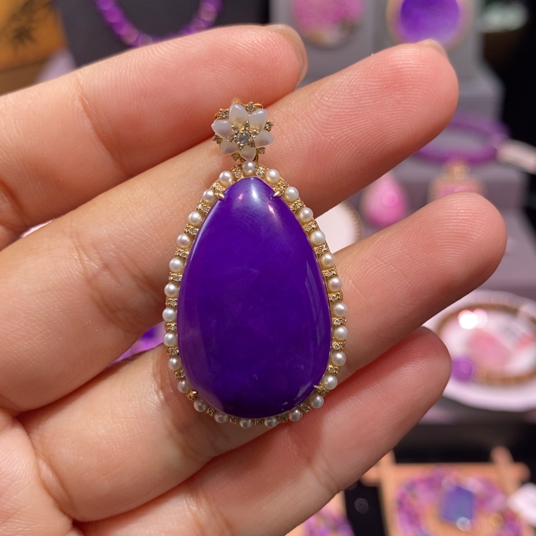 枫***s苏纪石（舒俱来）18K金镶嵌吊坠(不含链)