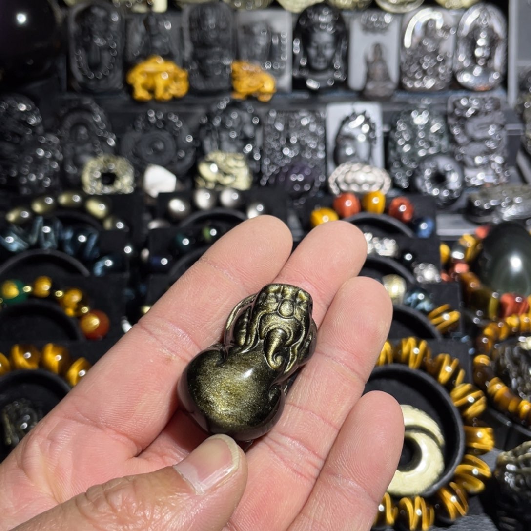 用***3黑曜岩未镶嵌吊坠(赠链)