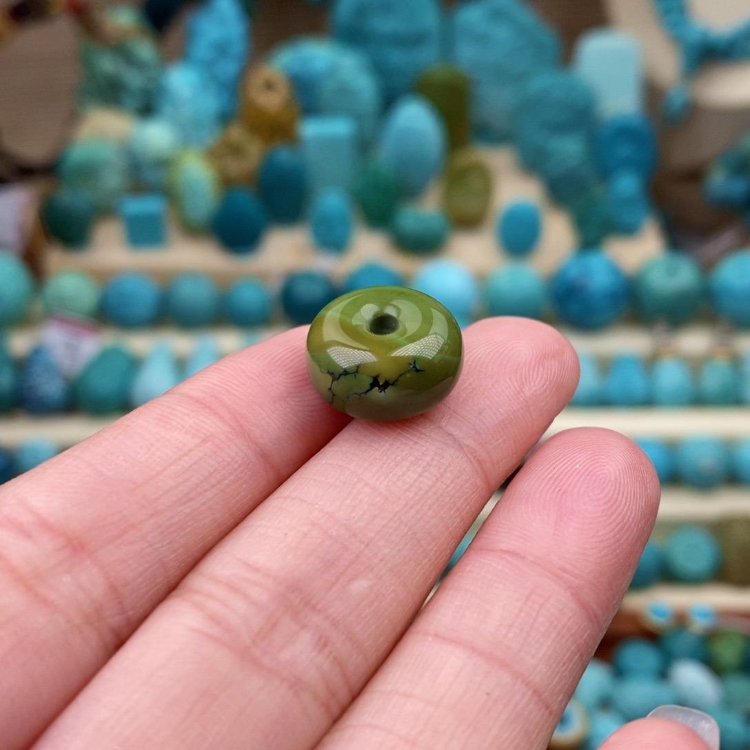 绿松石珠宝奇石未镶嵌14mm