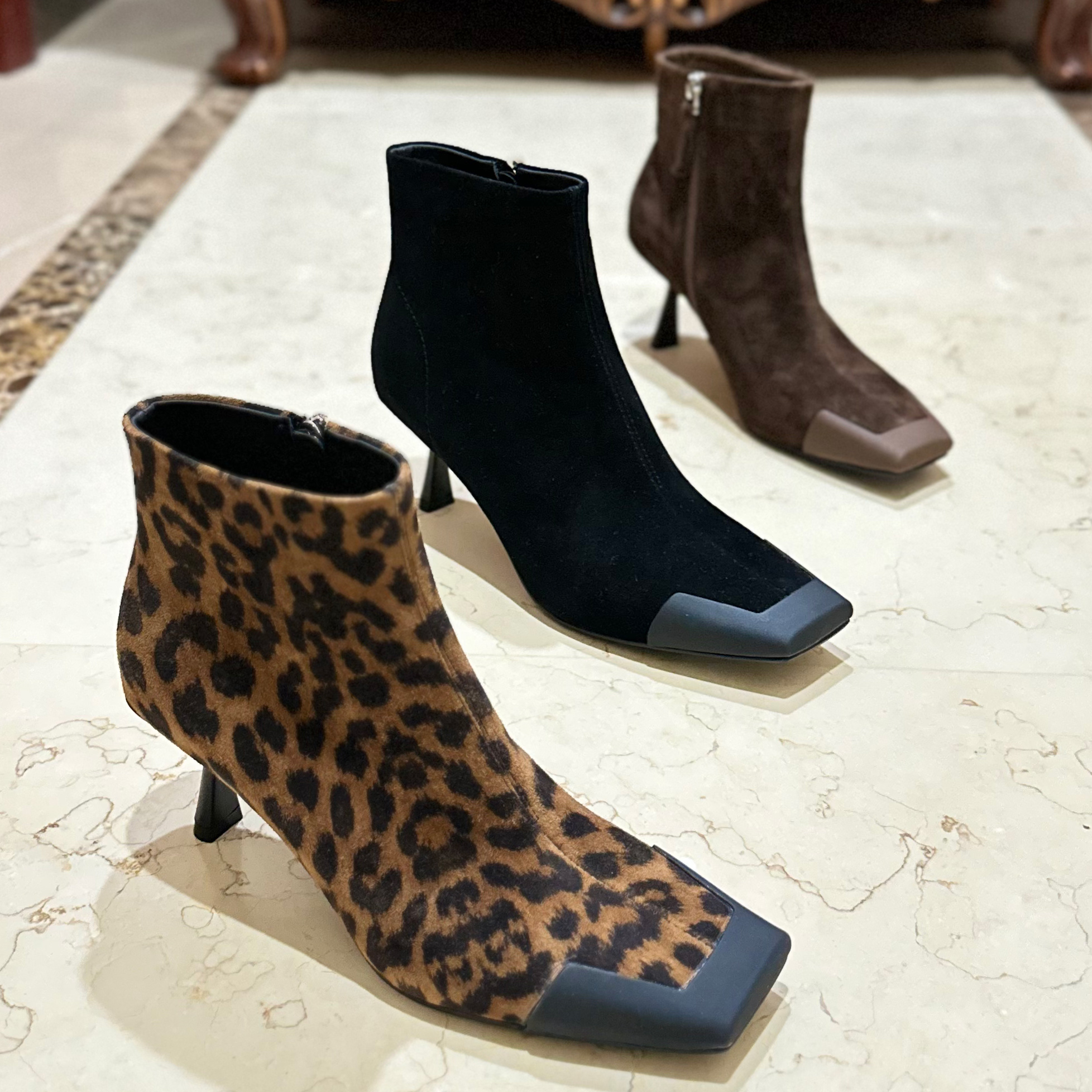 【冬季新款】25秋冬时装靴欧美风细高跟方头时尚性感百搭裸靴女靴