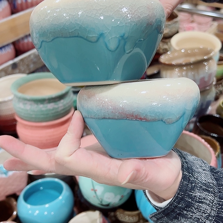 有孔，凑单福利满10元发货陶瓷多肉花盆！