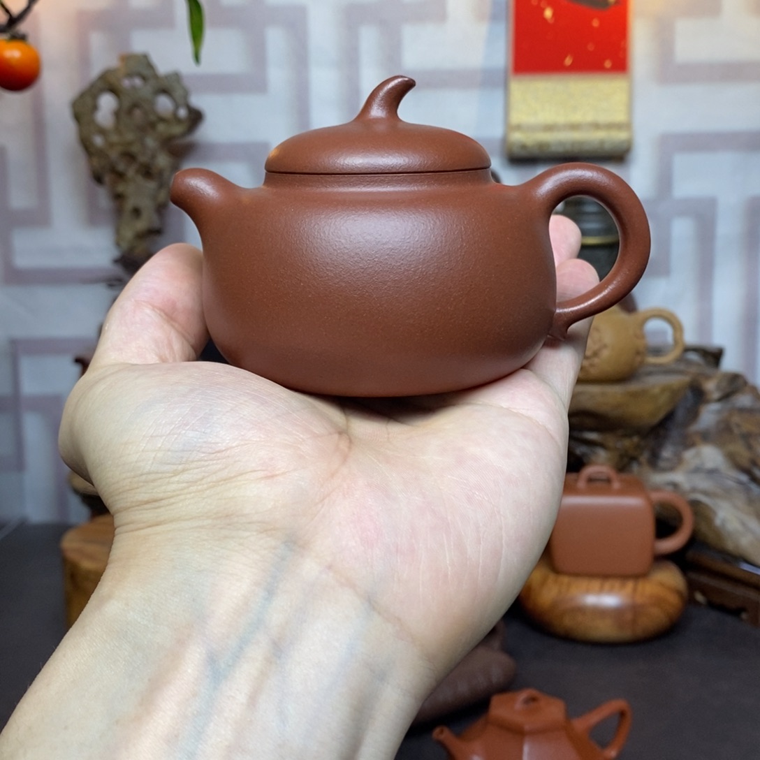 茶壶紫砂紫砂茶具底槽青茄瓜