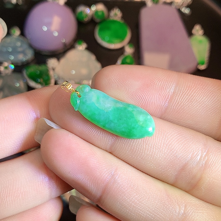 翡翠挂件18K金镶嵌嘉***承48856