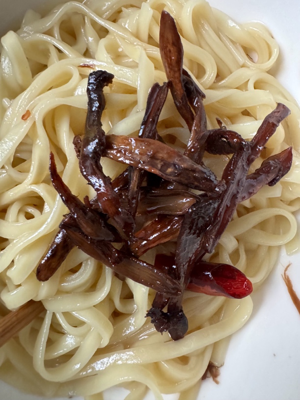 云南特产野生鸡枞油鸡枞菌鲜菌现炸微辣即食拌面