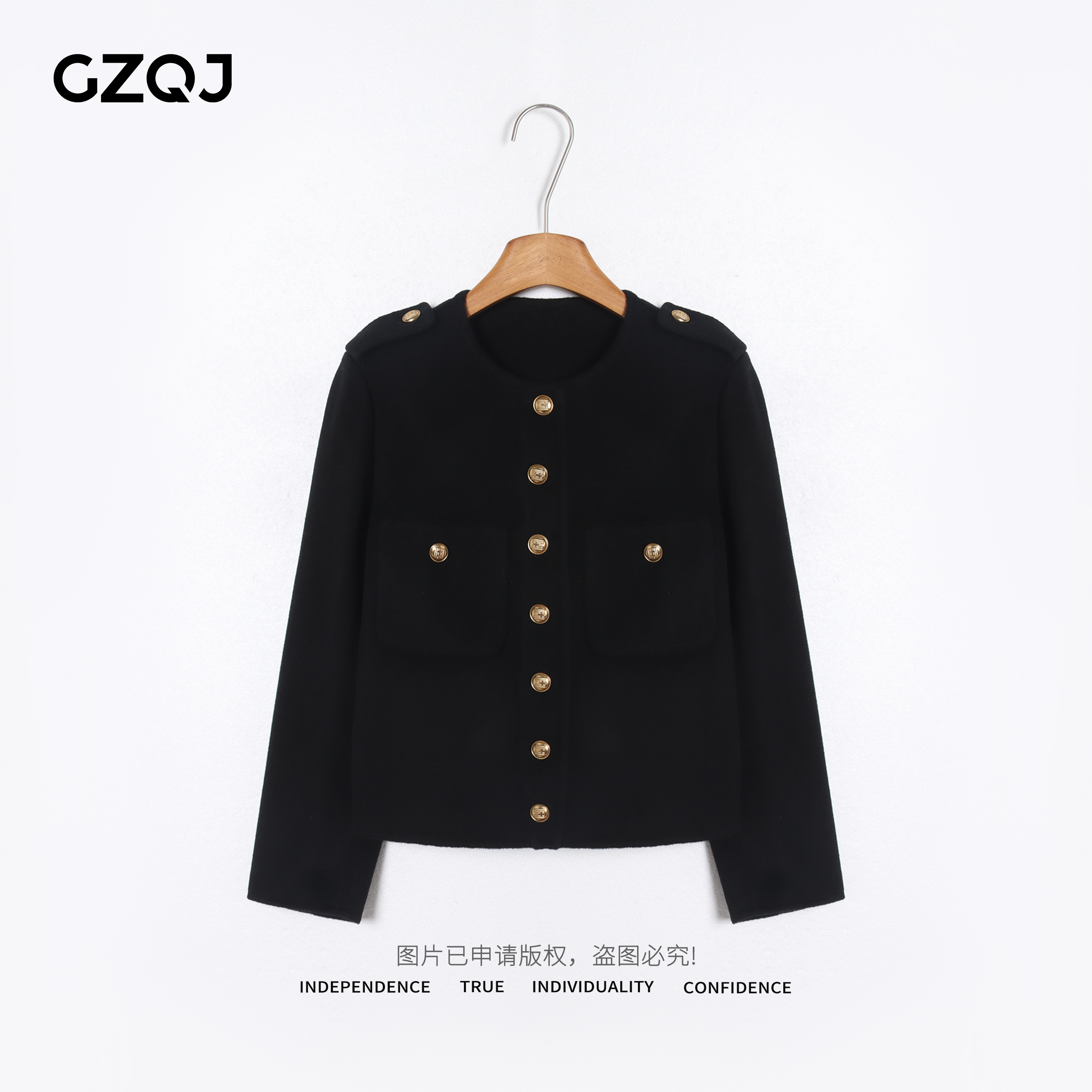 老琴私服【柏林往事】欧若风100绵羊毛小香风圆领外套女秋冬 36030