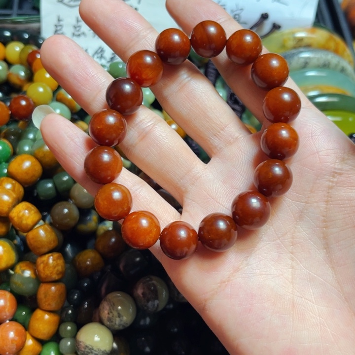 蛇纹石玉手链合金