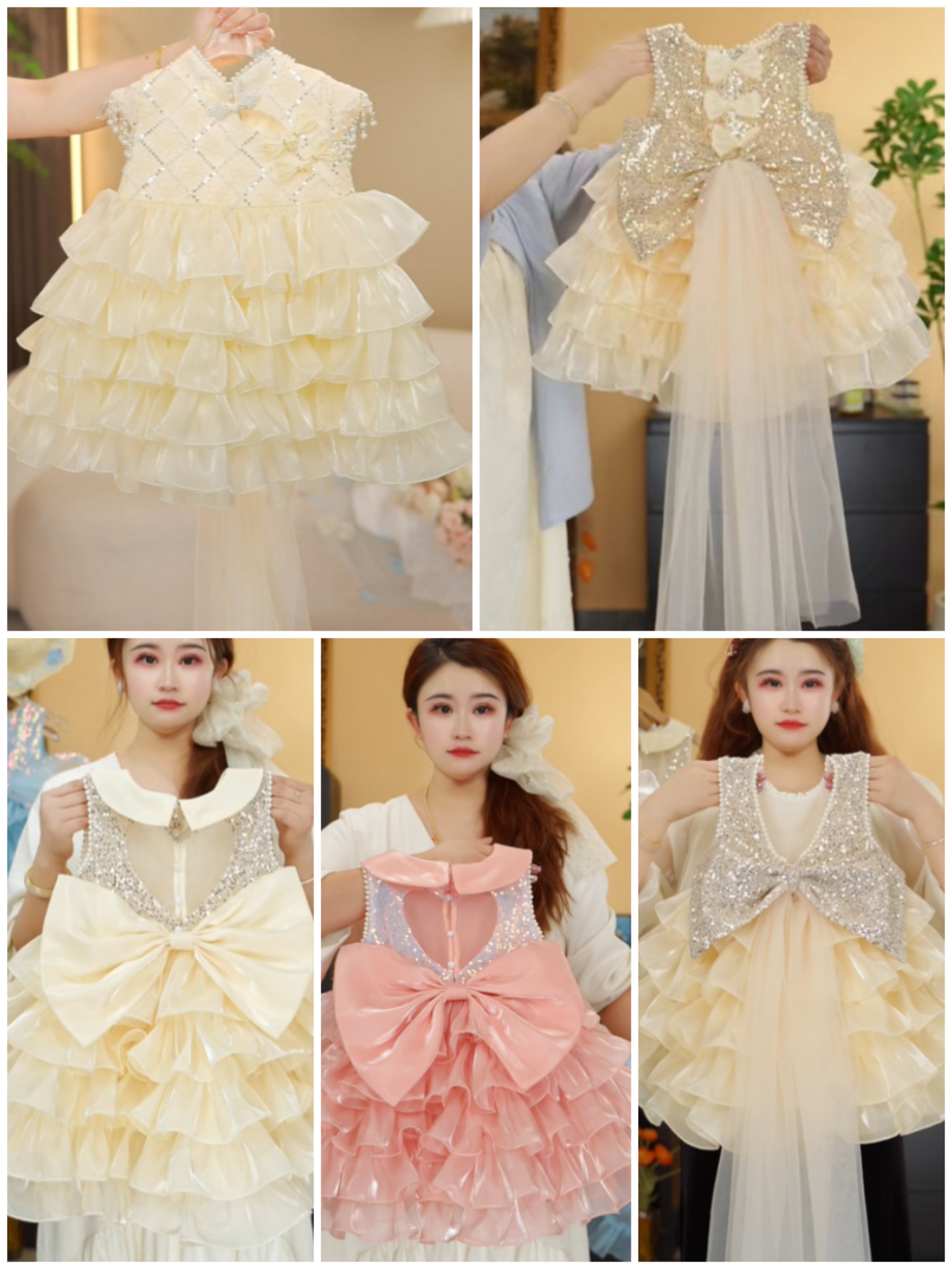 （组合纱裙链接）夏季女宝连衣裙甜美女孩设计师重工儿童时尚新款