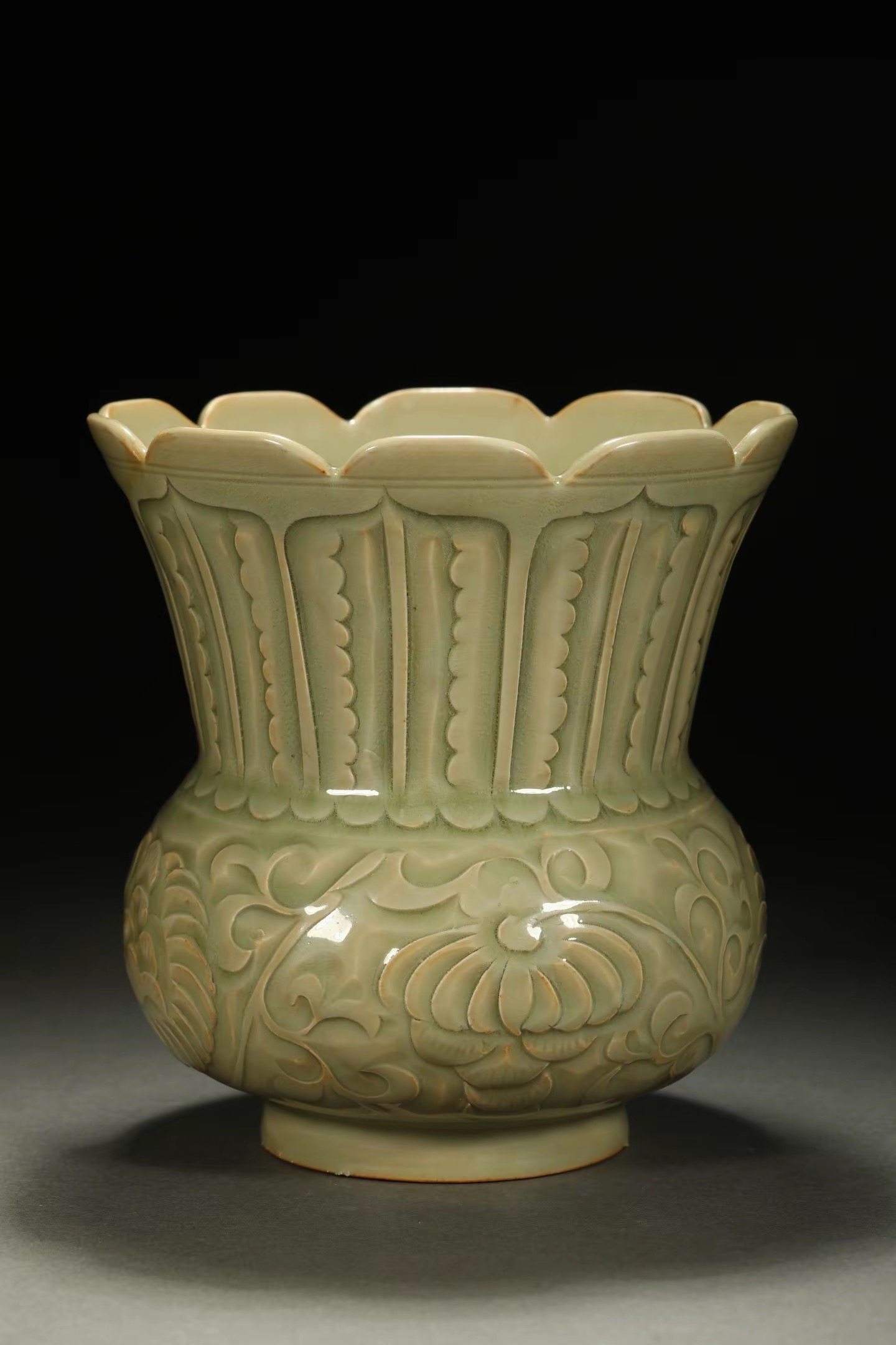 耀州窑花口渣斗古玩收藏陶瓷器艺术品