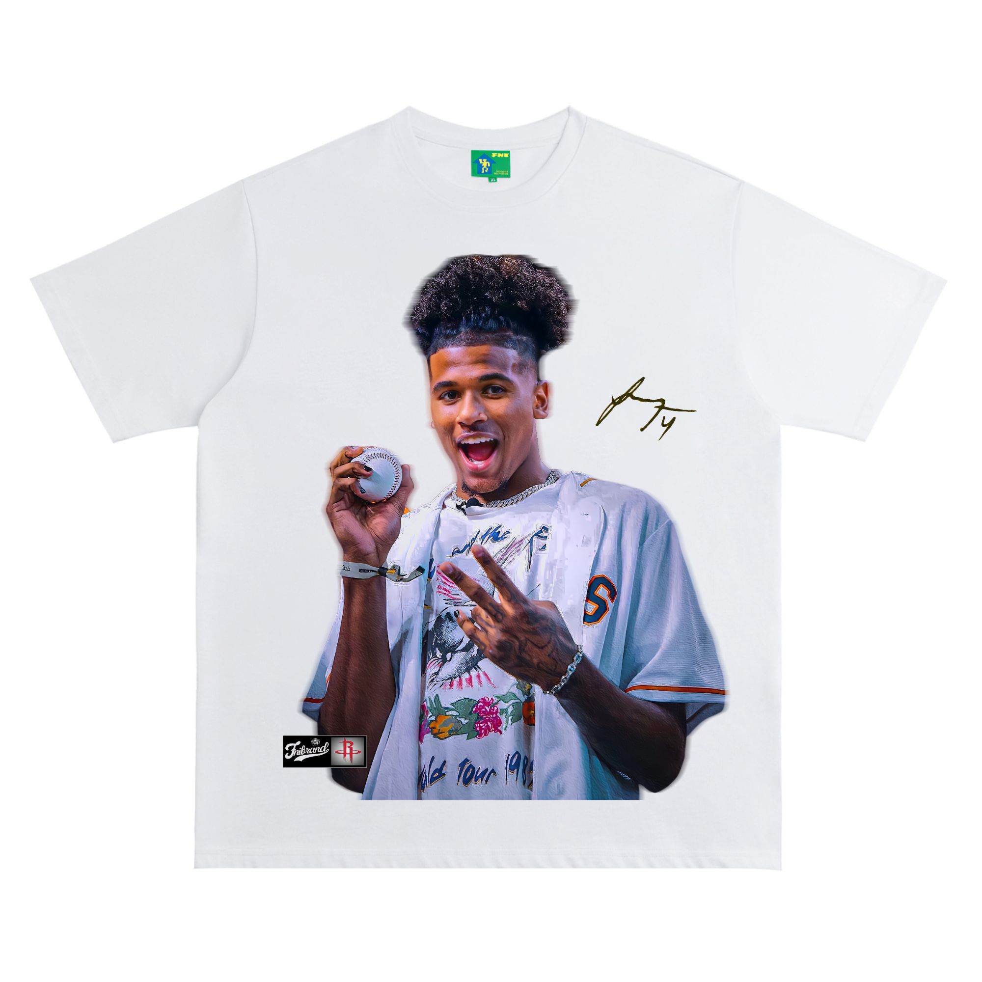 <FNIFNI>-杰伦格林-男女同款t恤美式纯棉夏季短袖上衣国潮新款