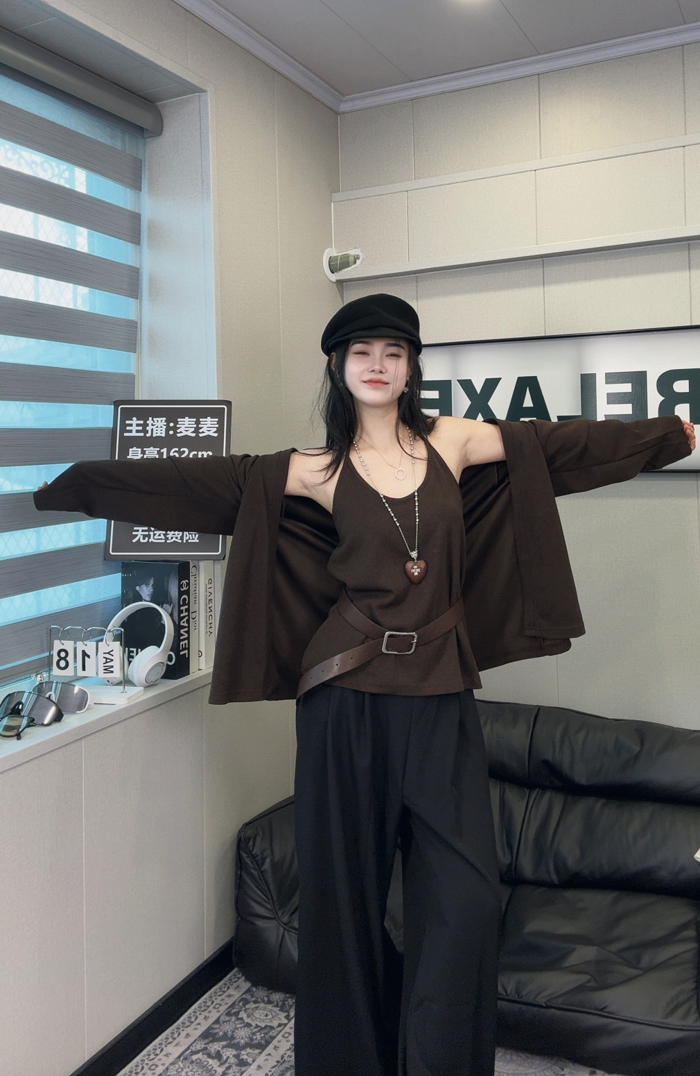 巨好看的韩系早秋氛围感穿搭一整套灰色毛衣开衫吊带背心两件套装