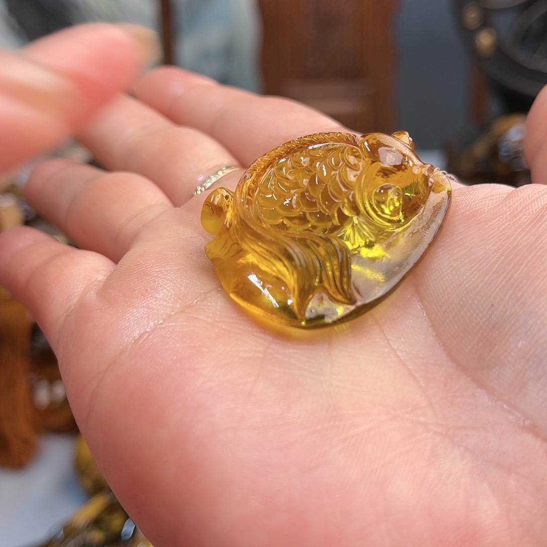 琥珀手链未镶嵌缅甸琥珀金珀雕刻艺术品