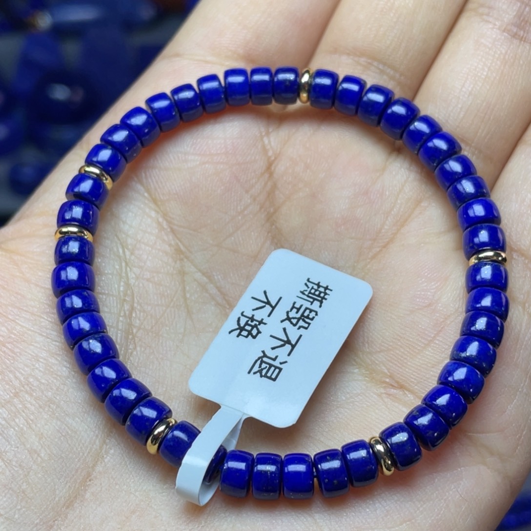 青金石未镶嵌5×3mm直切手串