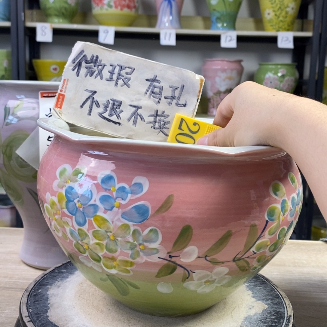 景德镇手工手绘陶瓷花盆