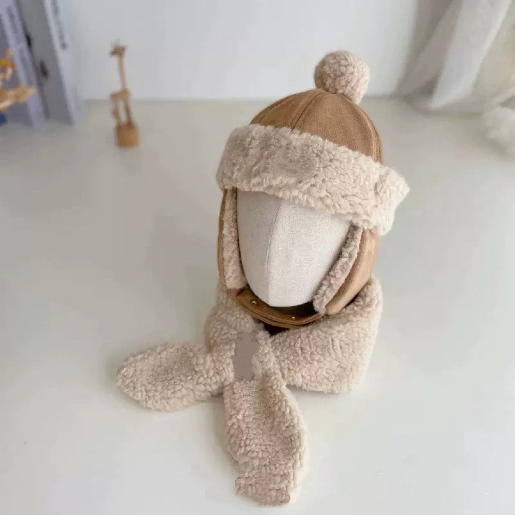 秋冬款宝宝可爱超萌保暖加绒护耳雷锋帽