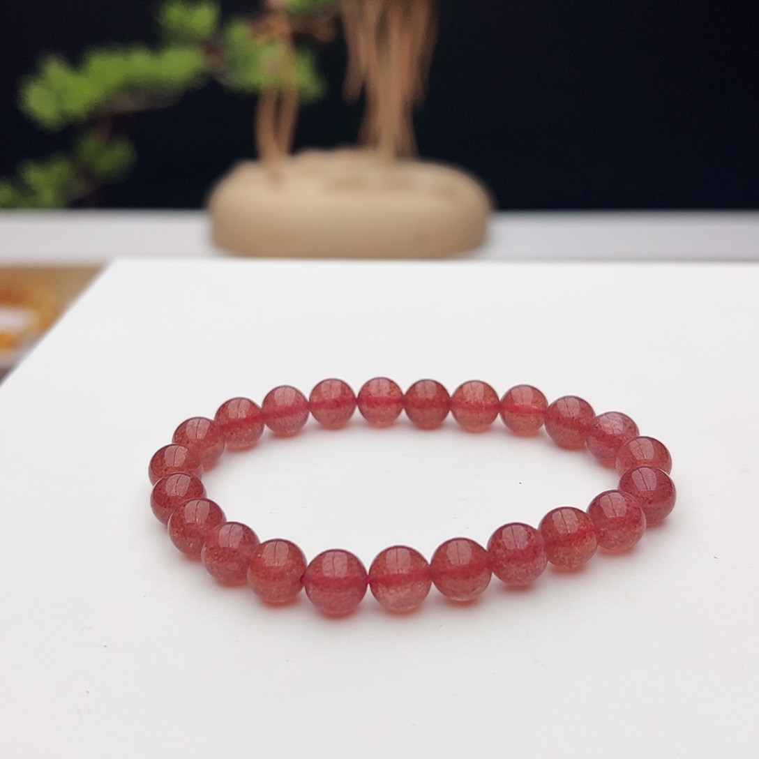 手链未镶嵌水晶草莓晶8mm