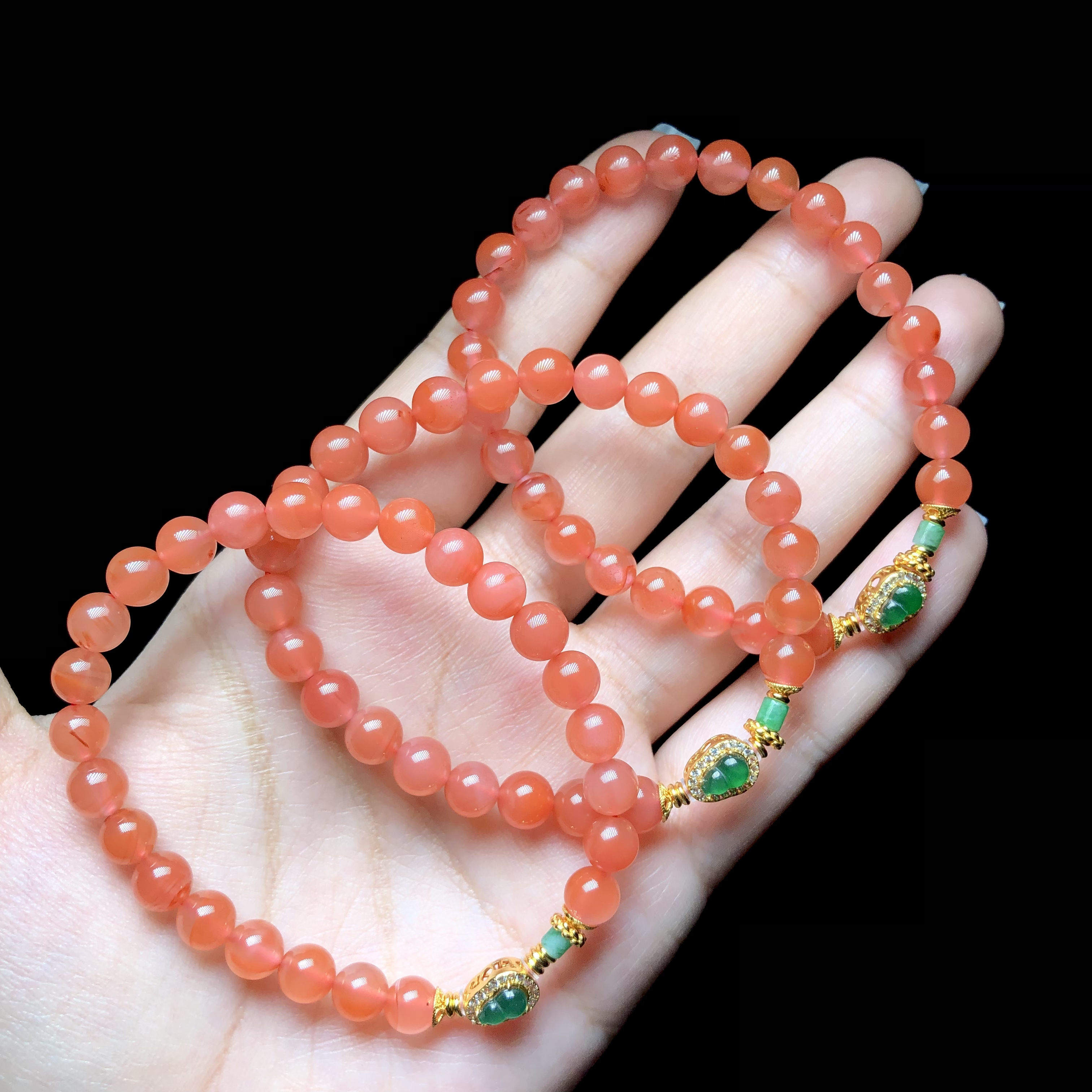 【云上好物】南红DIY手串-多样性发其一-6.5mm-DS46521（甄选）