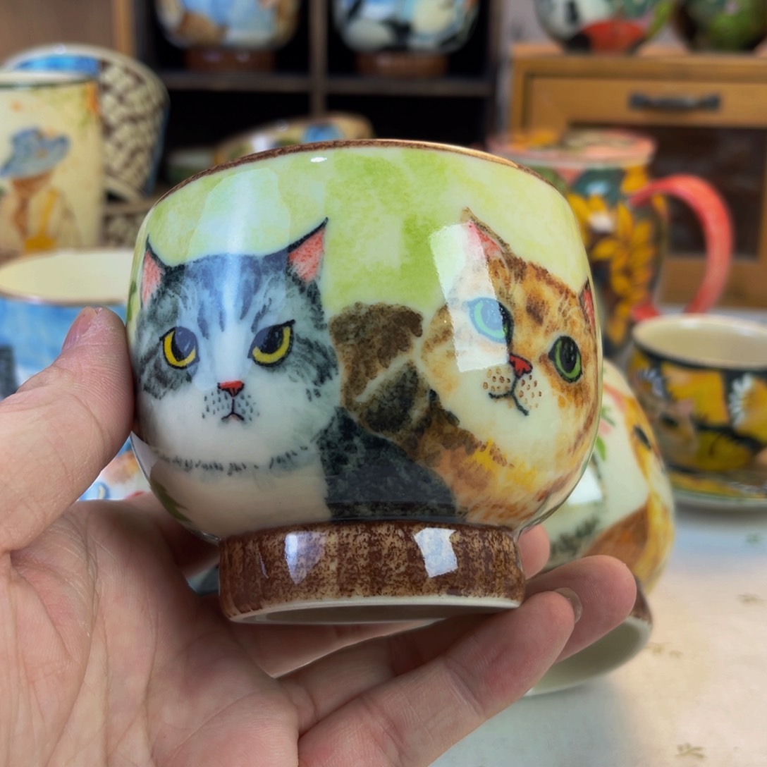 【闪购商品】摆件用****8桃园山房高温釉下彩