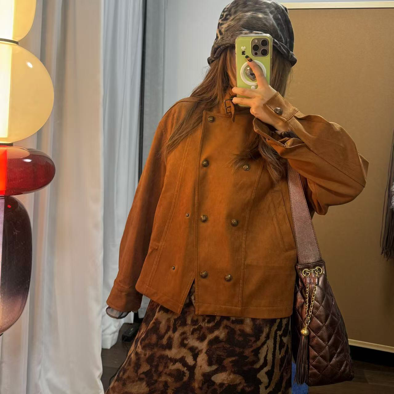 美式老钱风机车夹克外套