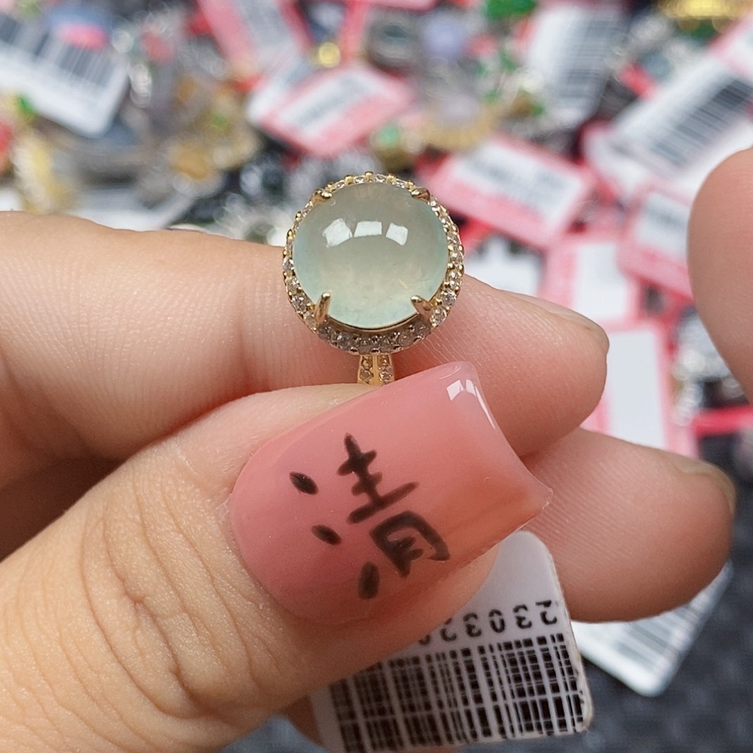 翡翠银S925镶嵌戒指