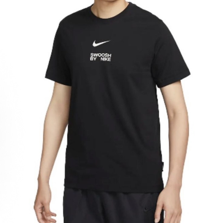 Nike 纯色品牌印花美式复古休闲圆领短袖T恤 男款 黑色FD1245-010