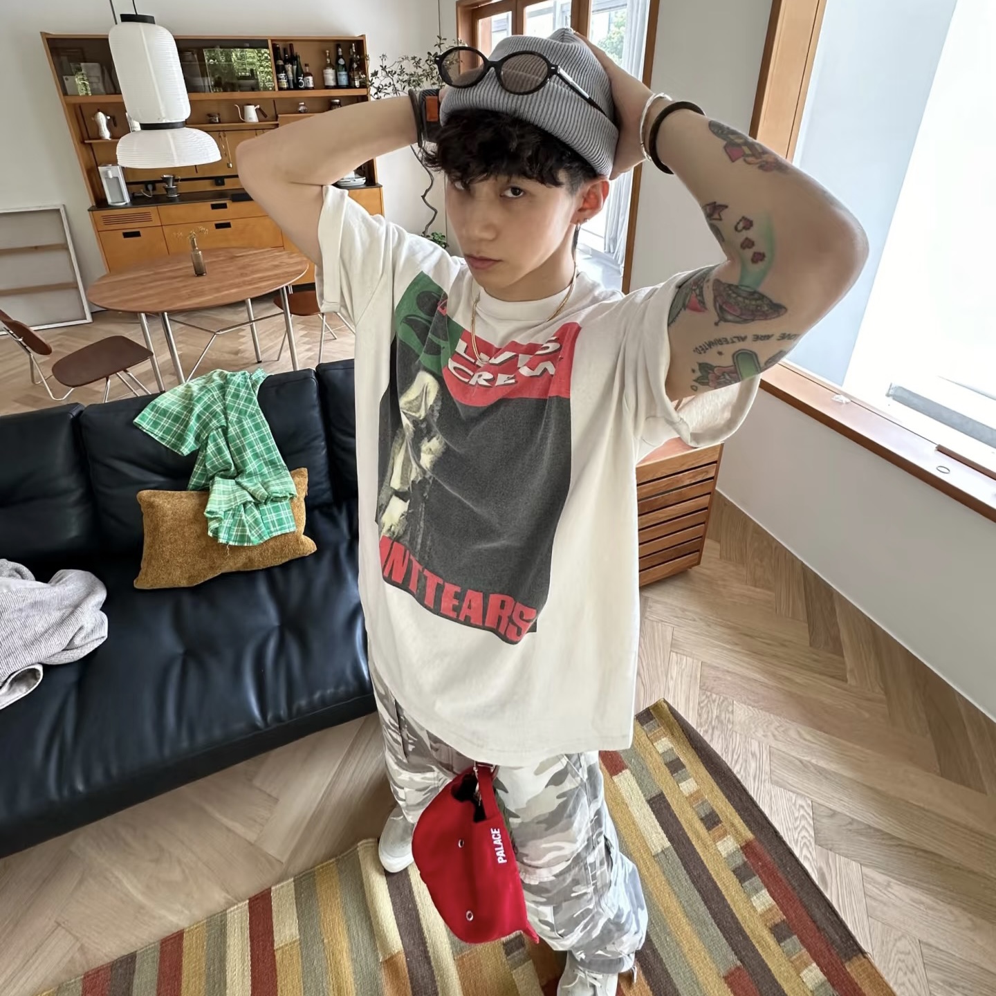 【字母海报】美式小众潮牌短袖vintage洗水做旧男女夏季休闲宽松