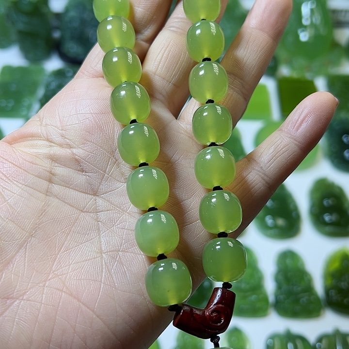 蛇纹石玉手链合金