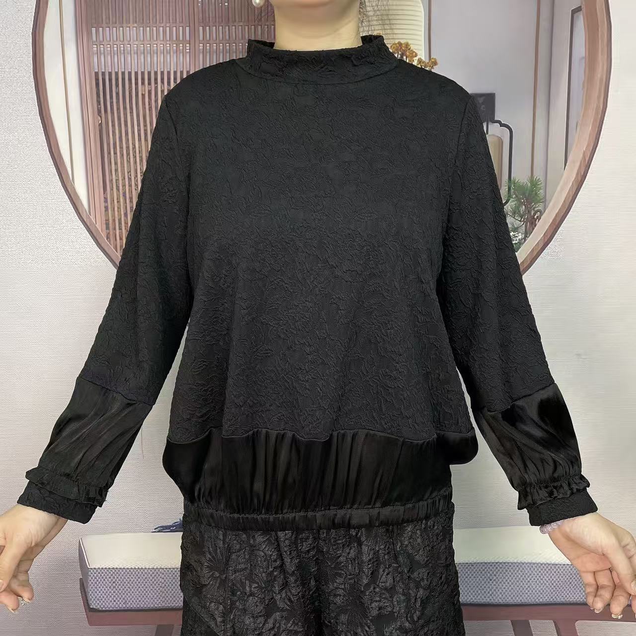 S58005新款立体玫瑰花百搭上衣