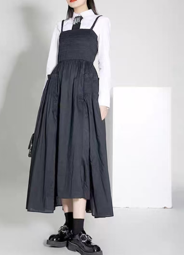 不支持退换/松紧带褶皱风连衣裙1500312