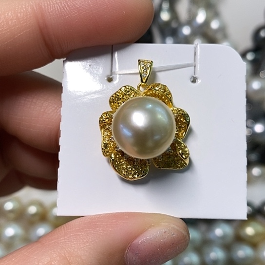 海水珍珠颈饰银S925镶嵌12