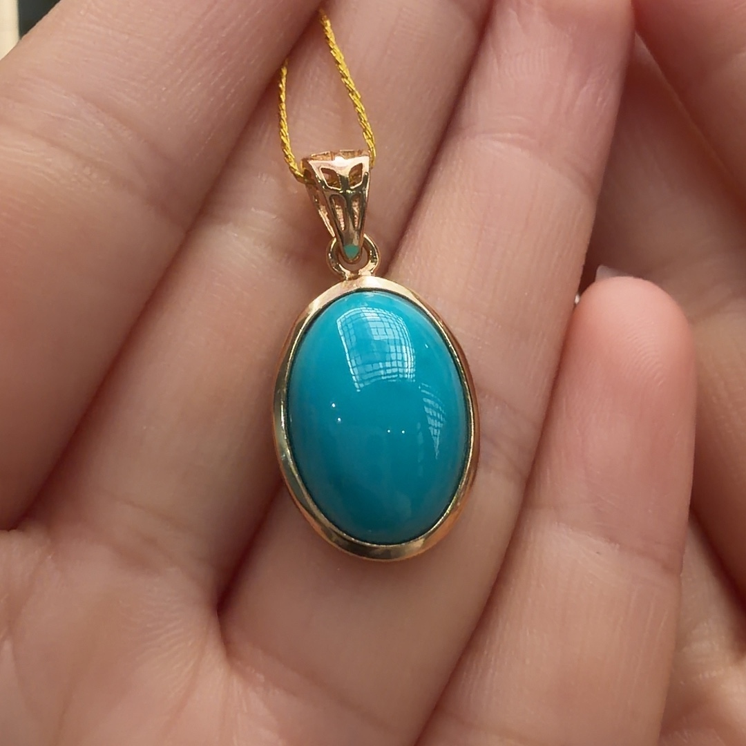 绿松石银S925镶嵌颈饰